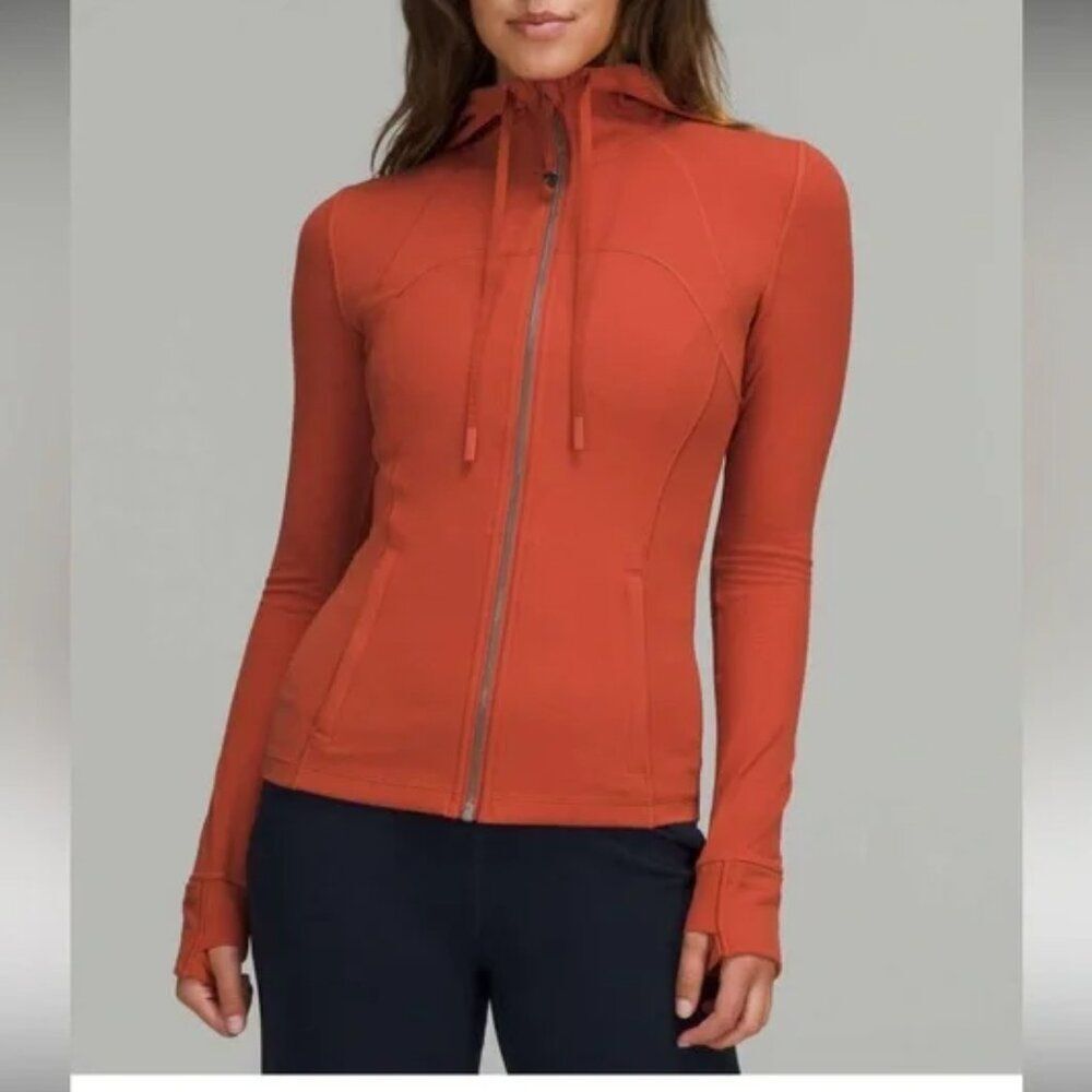 lululemon Athletica Hooded Define Jacket in Red Rock (red/orange rust) Size 6